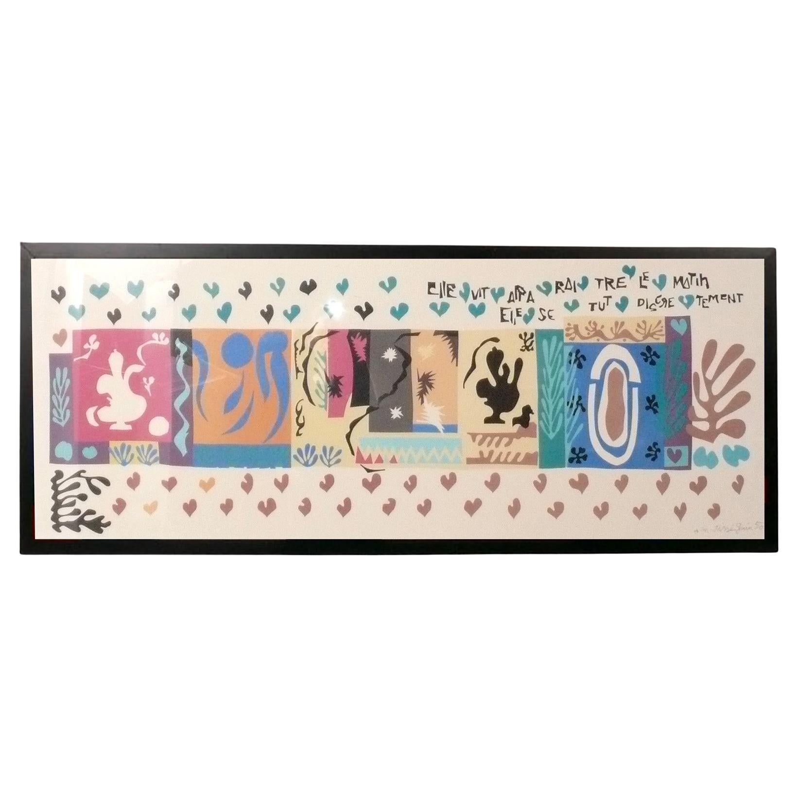 Henri Matisse Large Scale Color Lithograph 52.75"x 23"