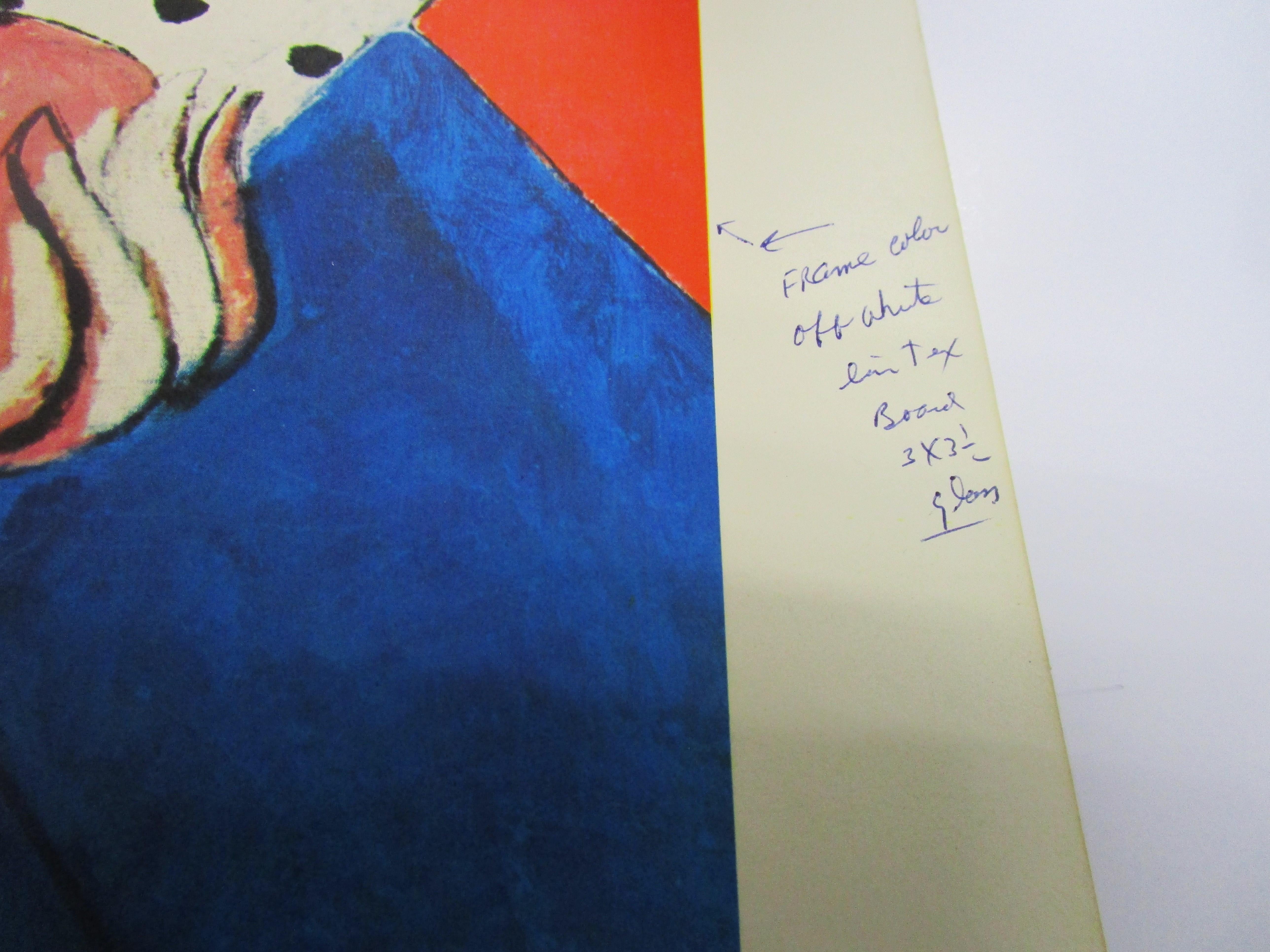 Henri Matisse Große Vintage 1960 Lithographie Druck 