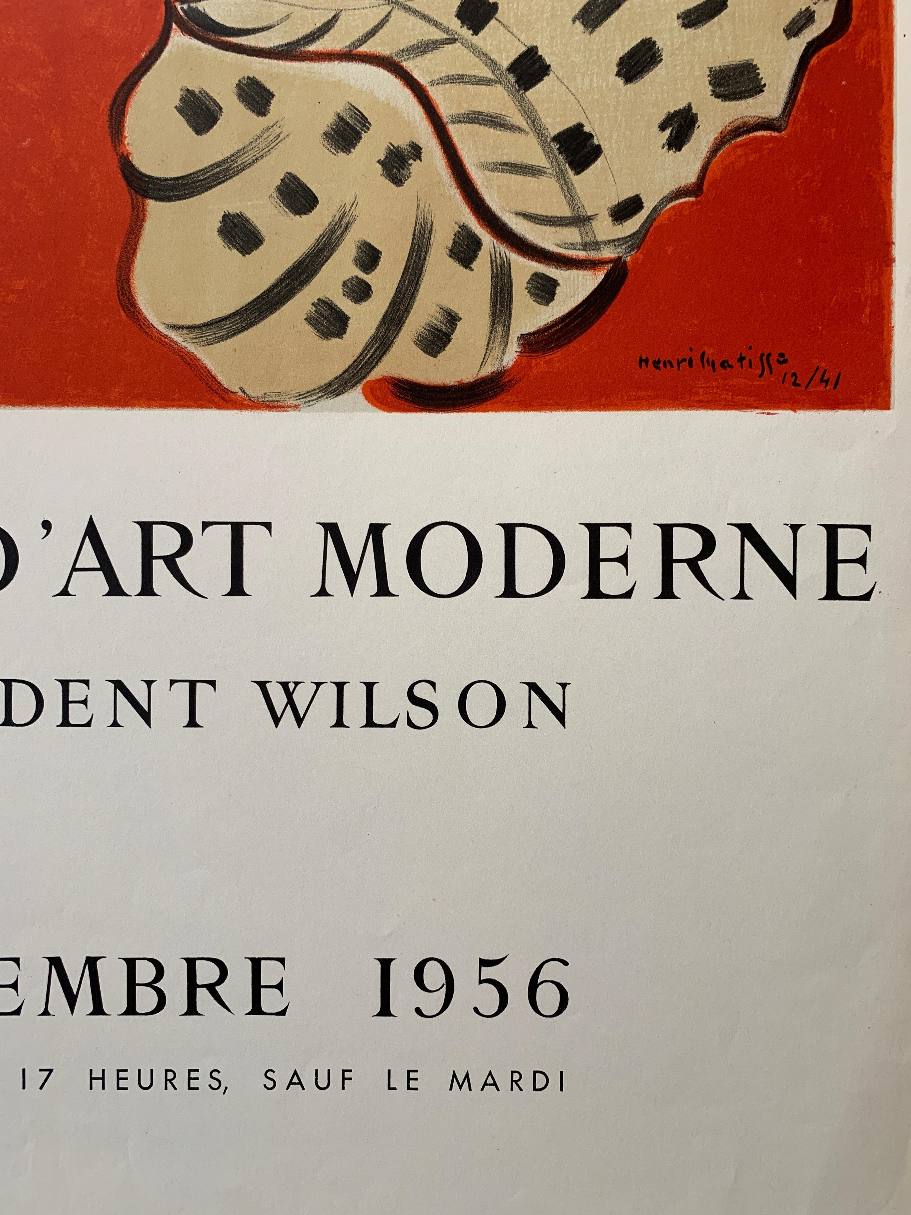 Papier Henri Matisse, affiche d'exposition originale du Musée national d'art moderne, 1956 en vente