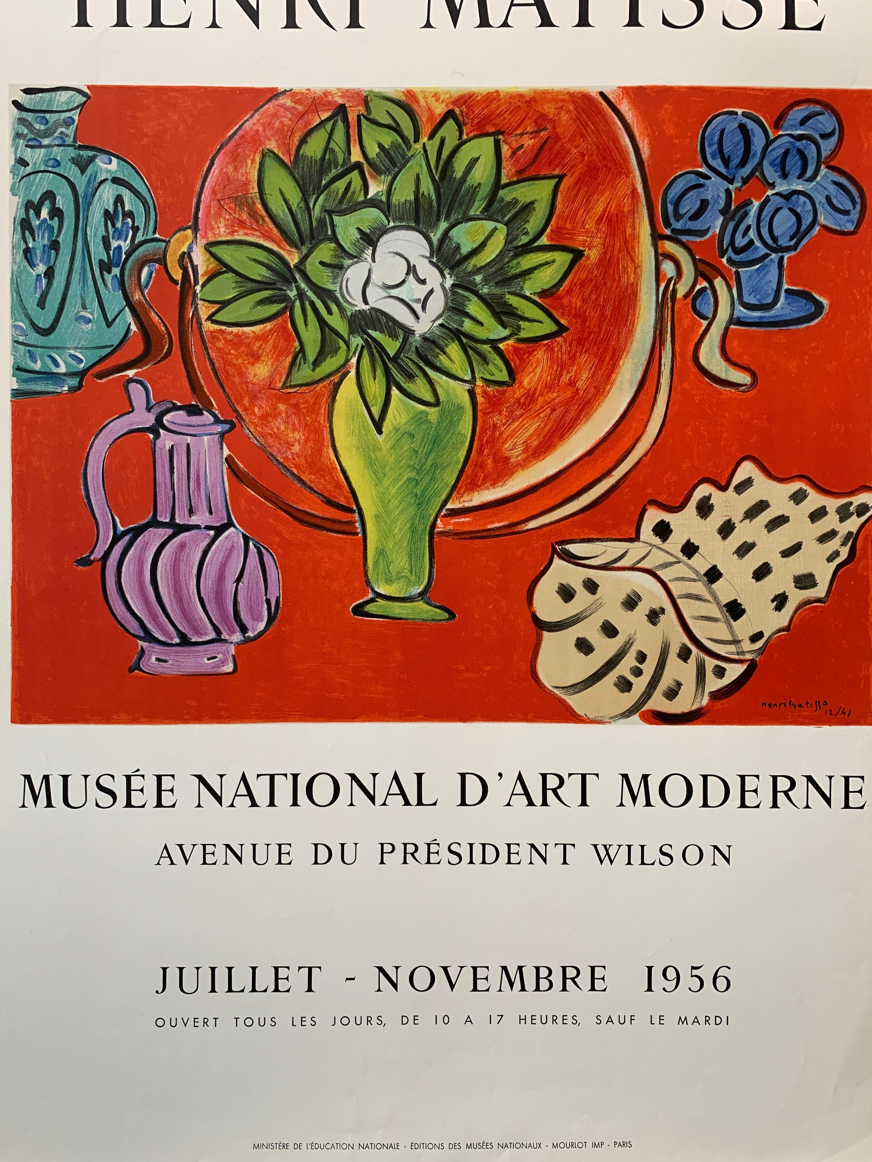 Henri Matisse, 'Musee National D’art Moderne' Original Exhibition Poster, 1956 For Sale 2