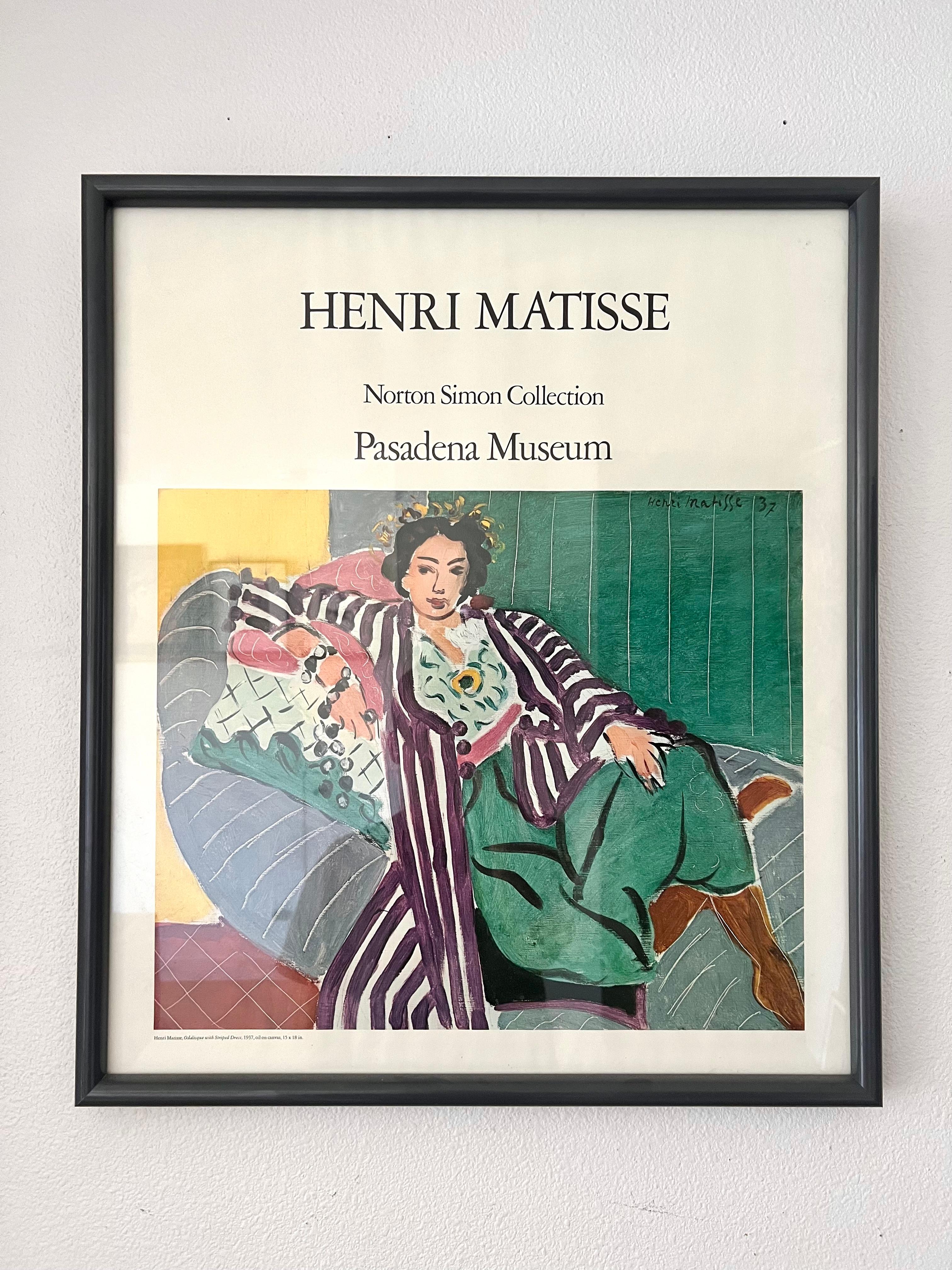 Américain Affiche du Musée Pasadena d'Henri Matisse Norton Simon  en vente