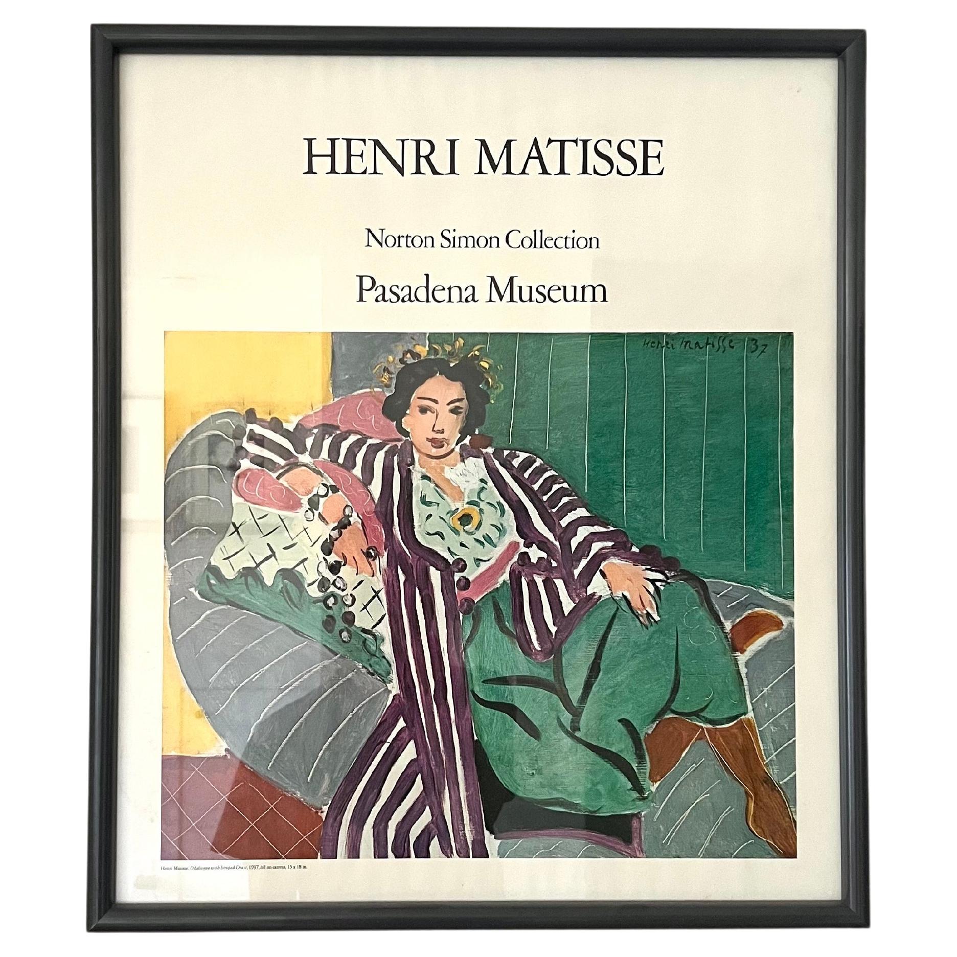 Henri Matisse Norton Simon, Pasadena Museum Poster  For Sale