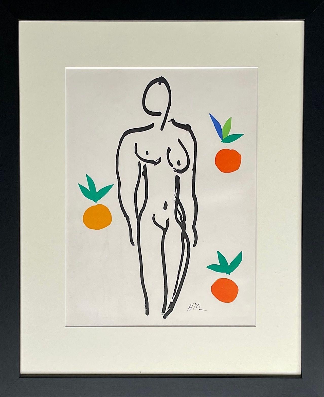 Henri Matisse „Nu Aux Orange“, Orignal-Lithographie, 1954 von Mourlot Freres, Paris (Papier) im Angebot