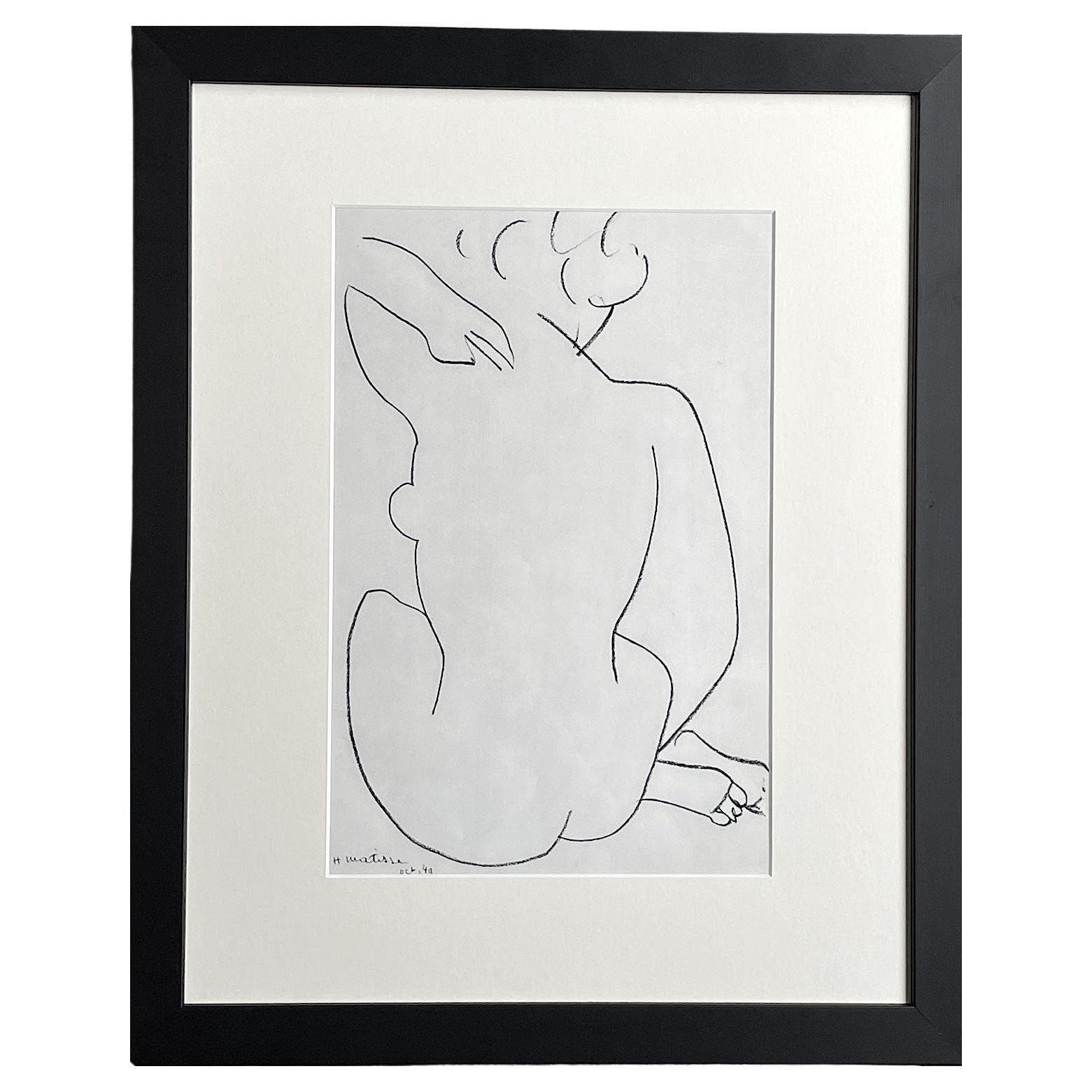 Henri Matisse "Nude" Lithograph Printed in 1954 by Mourlot Freres Presses, Paris For Sale