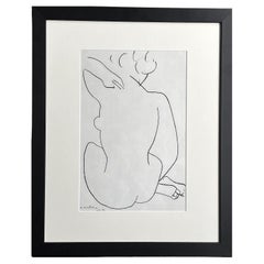 Henri Matisse "Nude" Lithograph Printed in 1954 by Mourlot Freres Presses, Paris