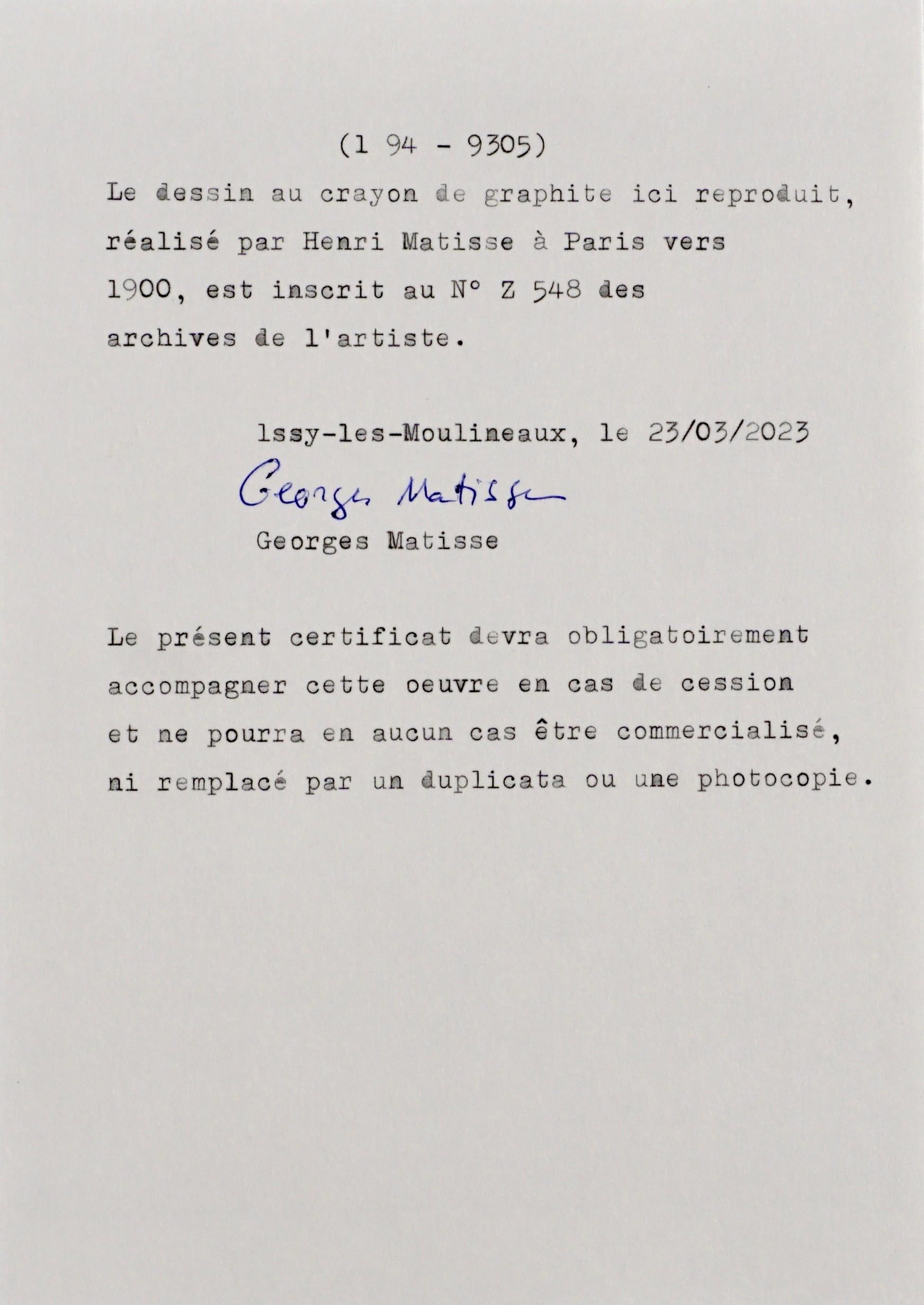 Disegno a pastello di Henri Matisse Direttamente dalla proprietà Matisse in vendita 6