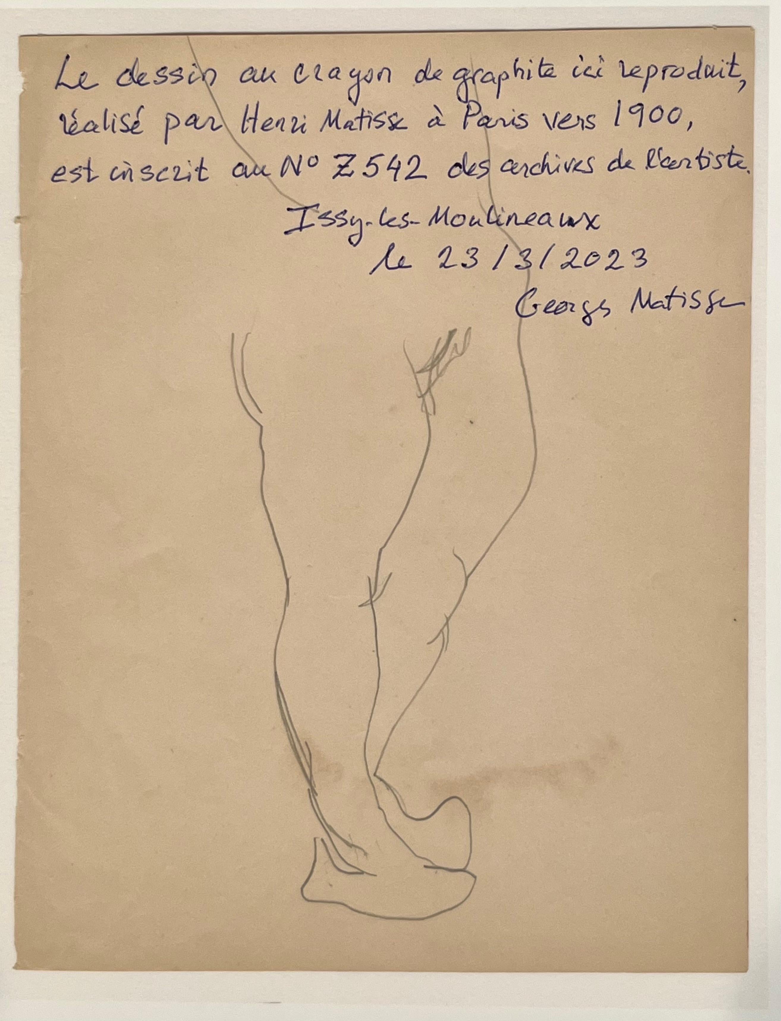Henri Matisse Drawing Of A Nude Torso From Matisse Estate For Sale 5