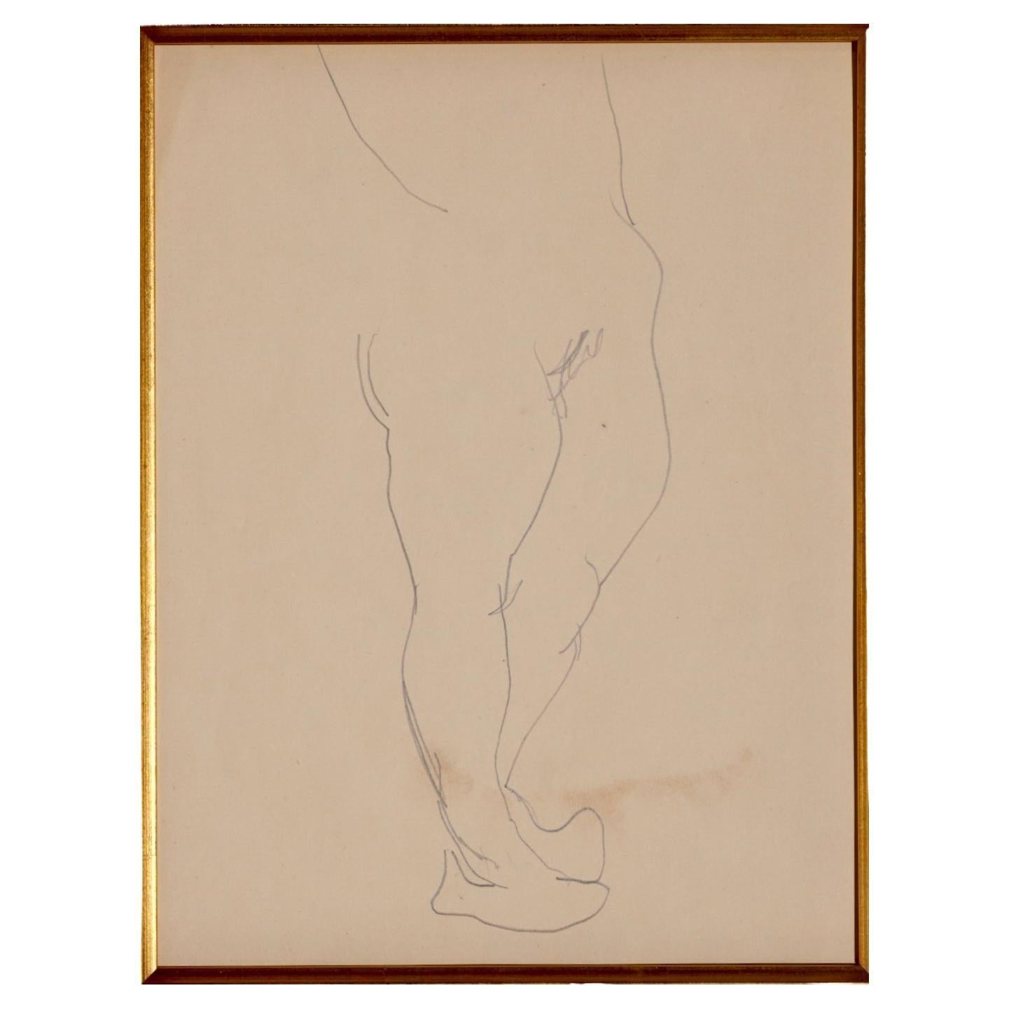 Henri Matisse (French 1869-1954) Pencil Drawing Of A nude torso Catalogued as Number Z 542 in the Artist Archives  Pencil on paper, c. 1900.  

Sheet: 9 3/8 x 11 3/4 in.  
Framed: 22.5 x 25.5 Museum Frame and Glass  

Note: The authenticity of this
