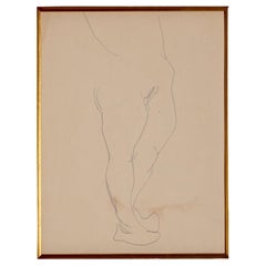 Antique Henri Matisse Drawing Of A Nude Torso From Matisse Estate