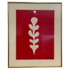 Henri Matisse Palme Branche Sur Rouge Original Serigraph France 1973 Framed COA