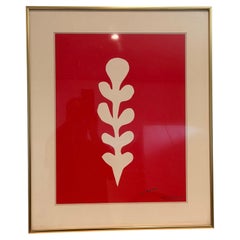 Henri Matisse Palme Branche Sur Rouge Original Serigraph France 1973 Framed COA