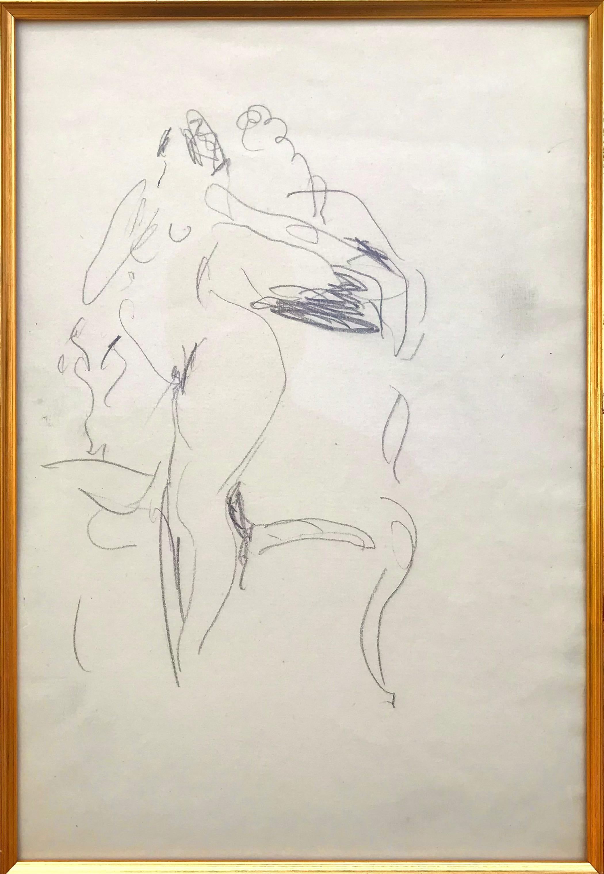 Modern Henri Matisse Pencil Of Nude By Chair From Matisse Estate