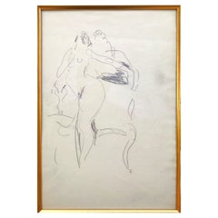 Henri Matisse Pencil Of Nude By Chair From Matisse Estate