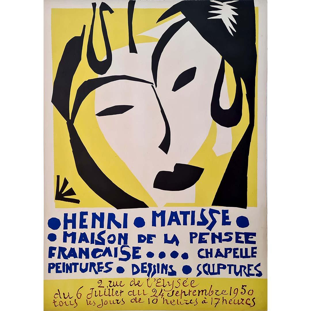 1950 Manifesto originale - Mostra di Henri Matisse Maison de la pensée Française 1