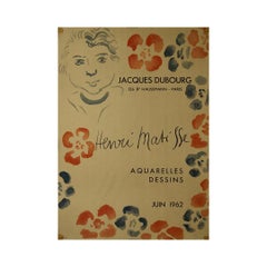 1962 original exhibition poster by Henri Matisse - Jacques Dubourg