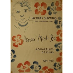 1962 original exhibition poster by Henri Matisse - Jacques Dubourg