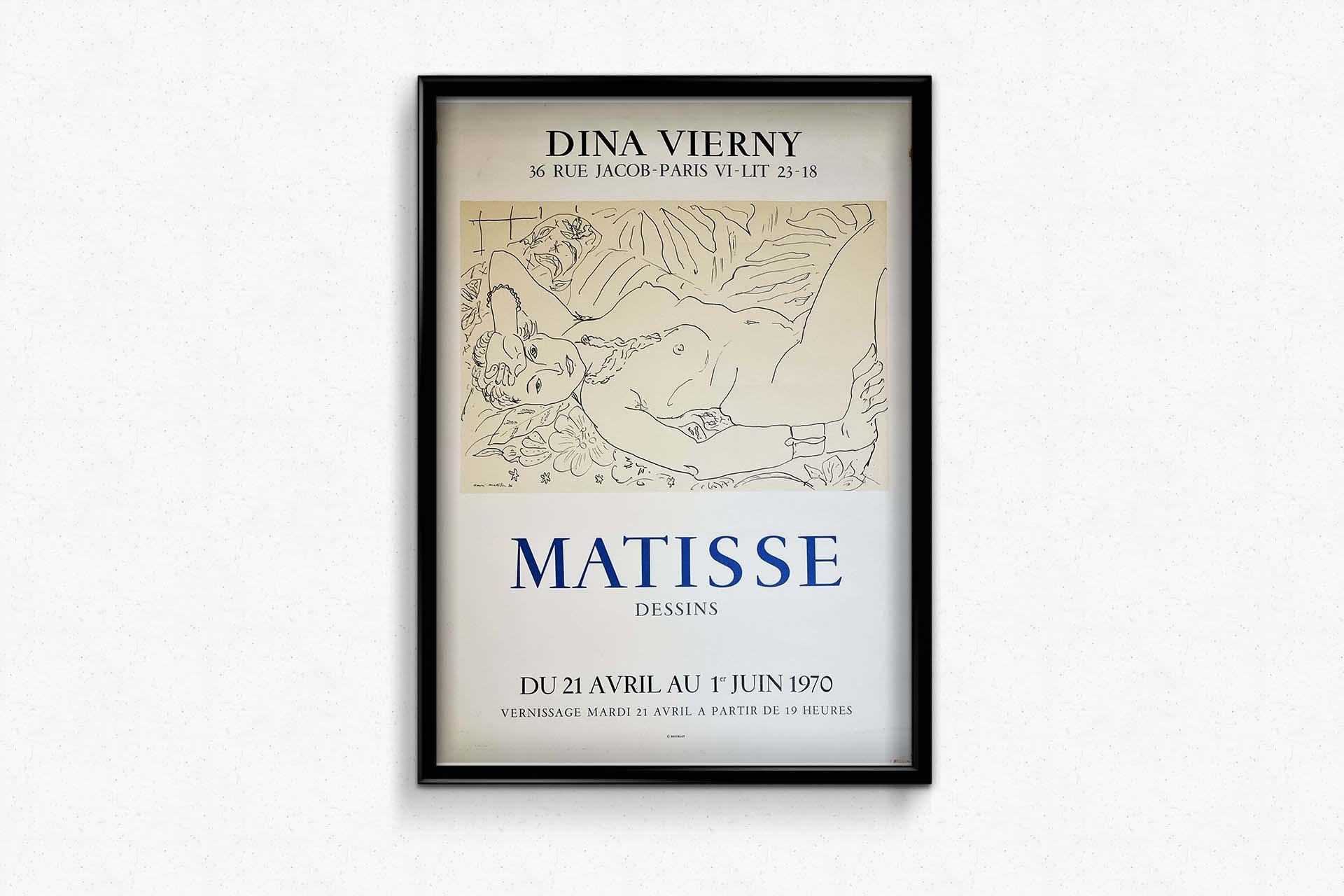 1970 original poster - Henri Matisse's drawings at the Dina Vierny Gallery 1