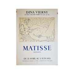 1970 original poster - Henri Matisse's drawings at the Dina Vierny Gallery