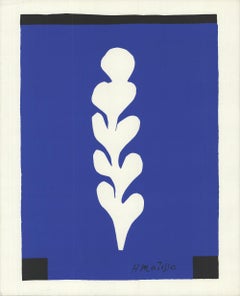1975 Henri Matisse 'White Flower on Blue Decoupages' Modernism France Serigraph