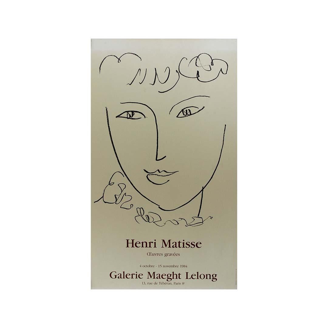 1984 original poster by Henri Matisse for the exhibition at the Galerie Maeght For Sale 3