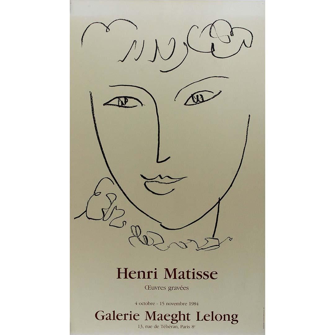 Henri Matisse's 1984 poster for the "Oeuvres gravées" exhibition at the Galerie Maeght Lelong stands as a radiant masterpiece that pays homage to the art of engraving. This iconic poster is an invitation to explore the world of Matisse's intricate