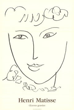 1992 After Henri Matisse 'La Pompadour' Modernism Black & White France Offset 