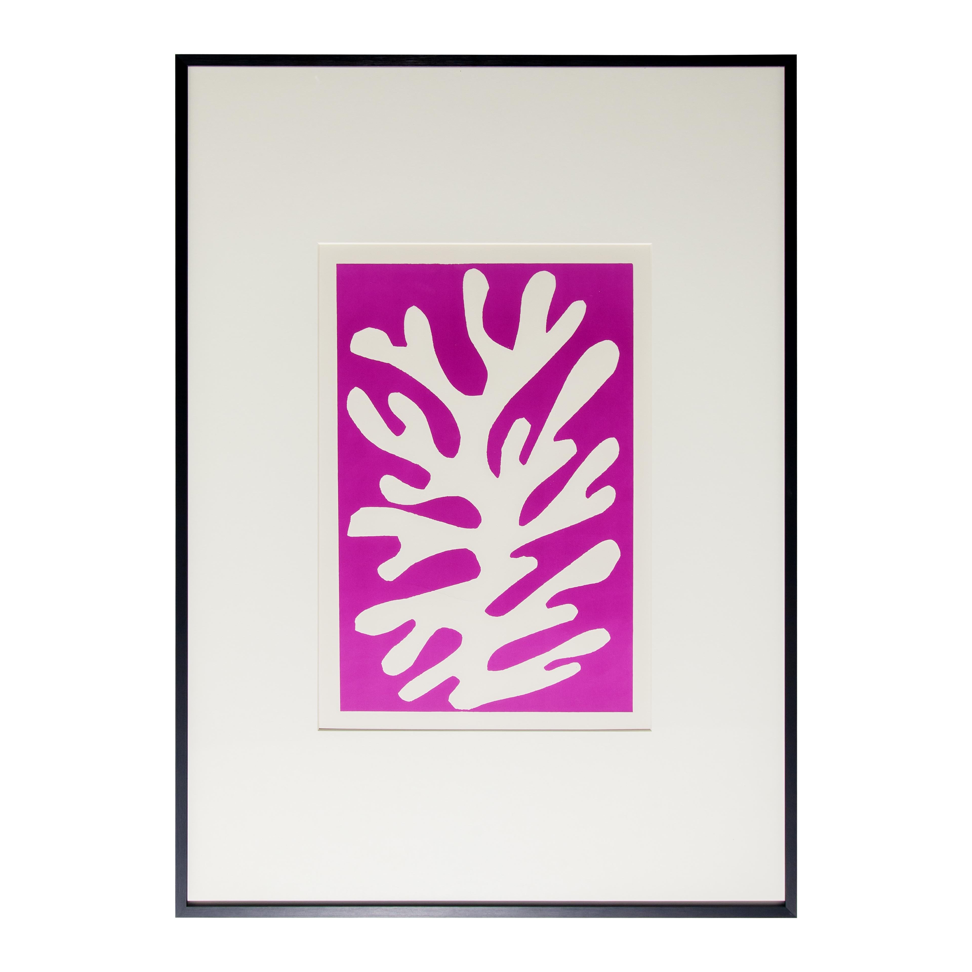 Henri Matisse Print – Algue Blanche sur fond Viole