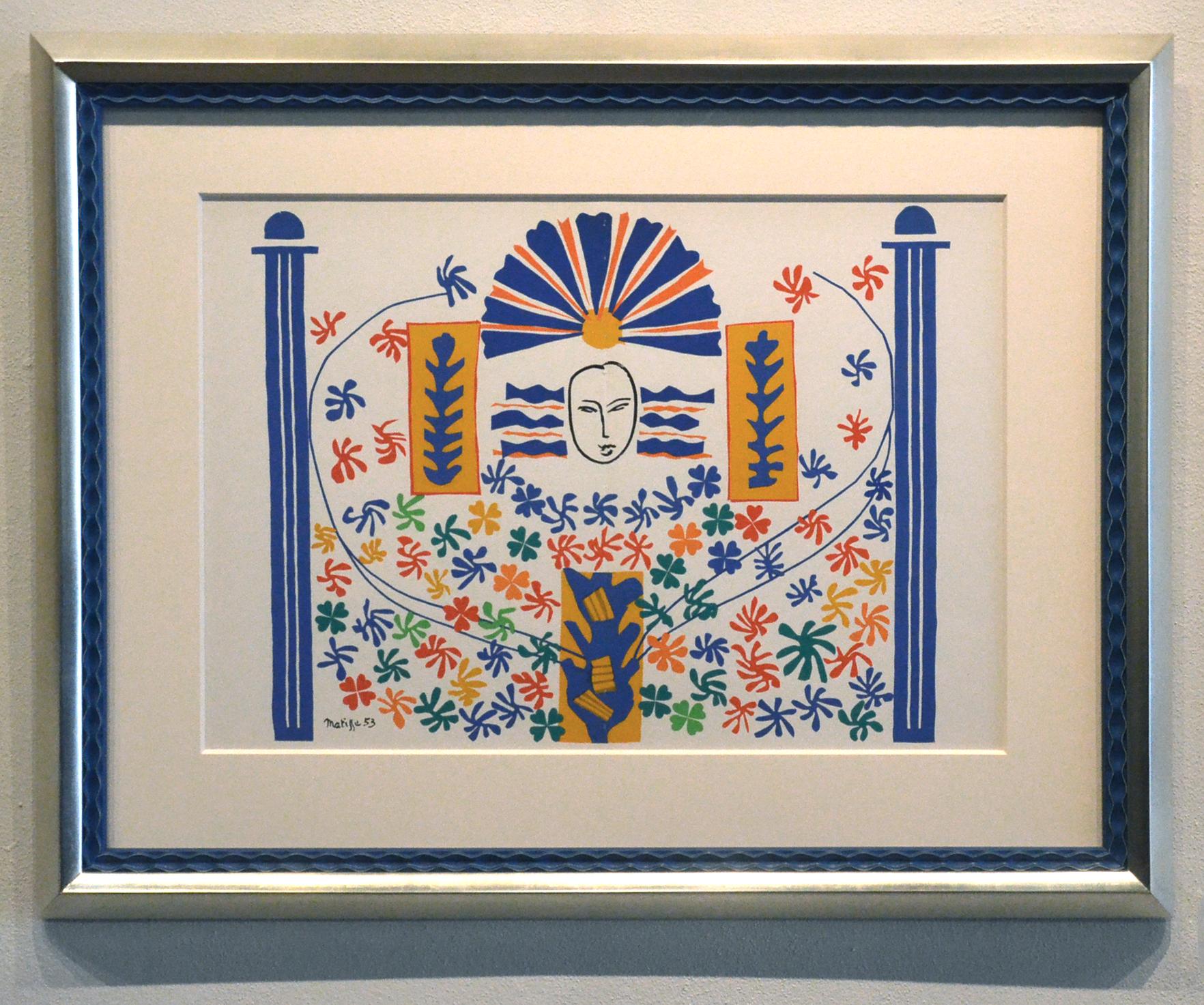 Apollon, Expressionist, colorful, framed lithograph – Print von Henri Matisse