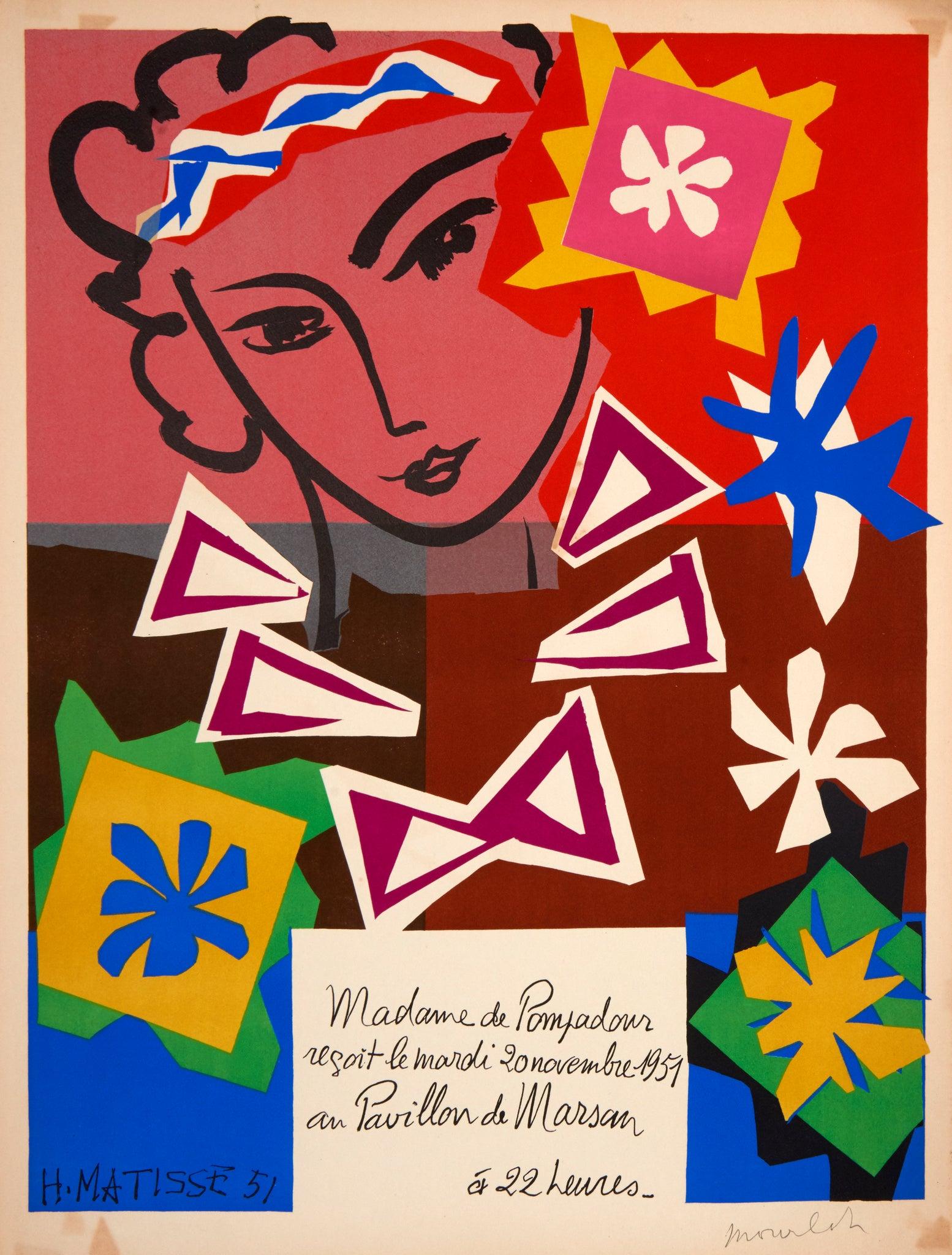 Artist: Henri Matisse

Medium: Lithographic Poster, on Arches Paper, 1951

Dimensions: 31.4 x 23.6 in, 79.76 x 59.94 cm
