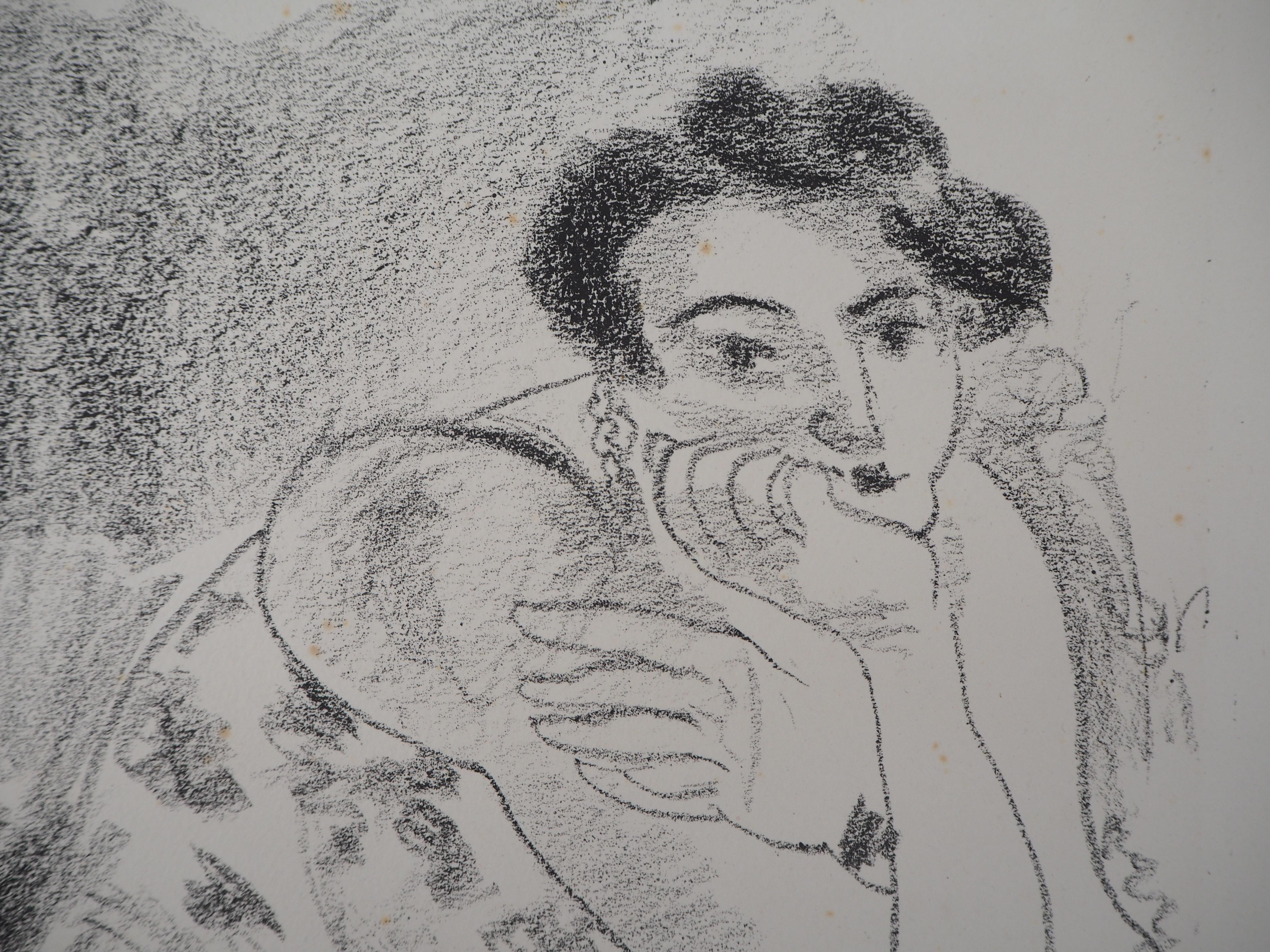Ballerina - Original lithograph, Handsigned and numbered (Duthuit #482) - Gray Portrait Print by Henri Matisse