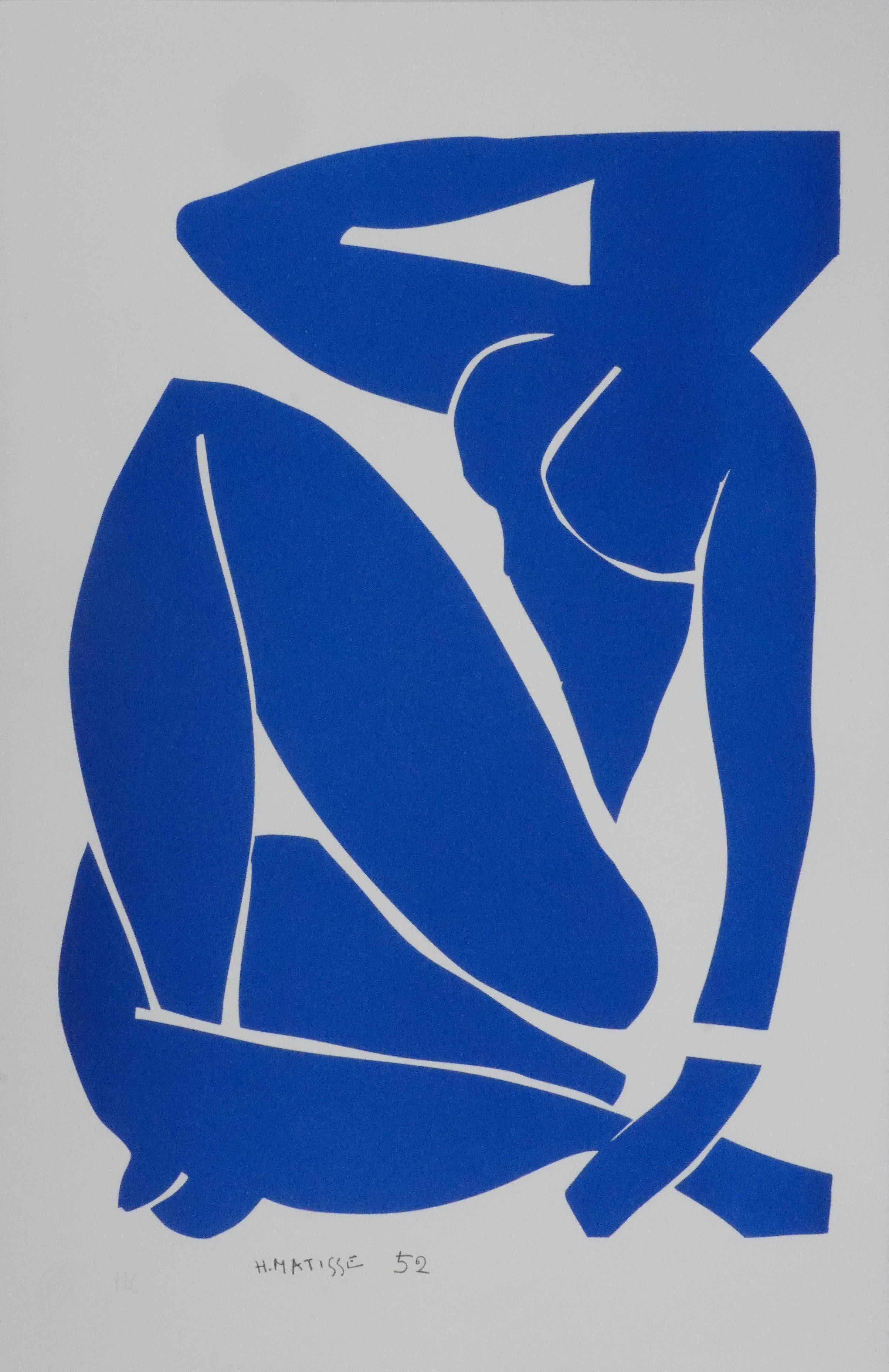 Blue Nude I (small model) - Signed Lithograph