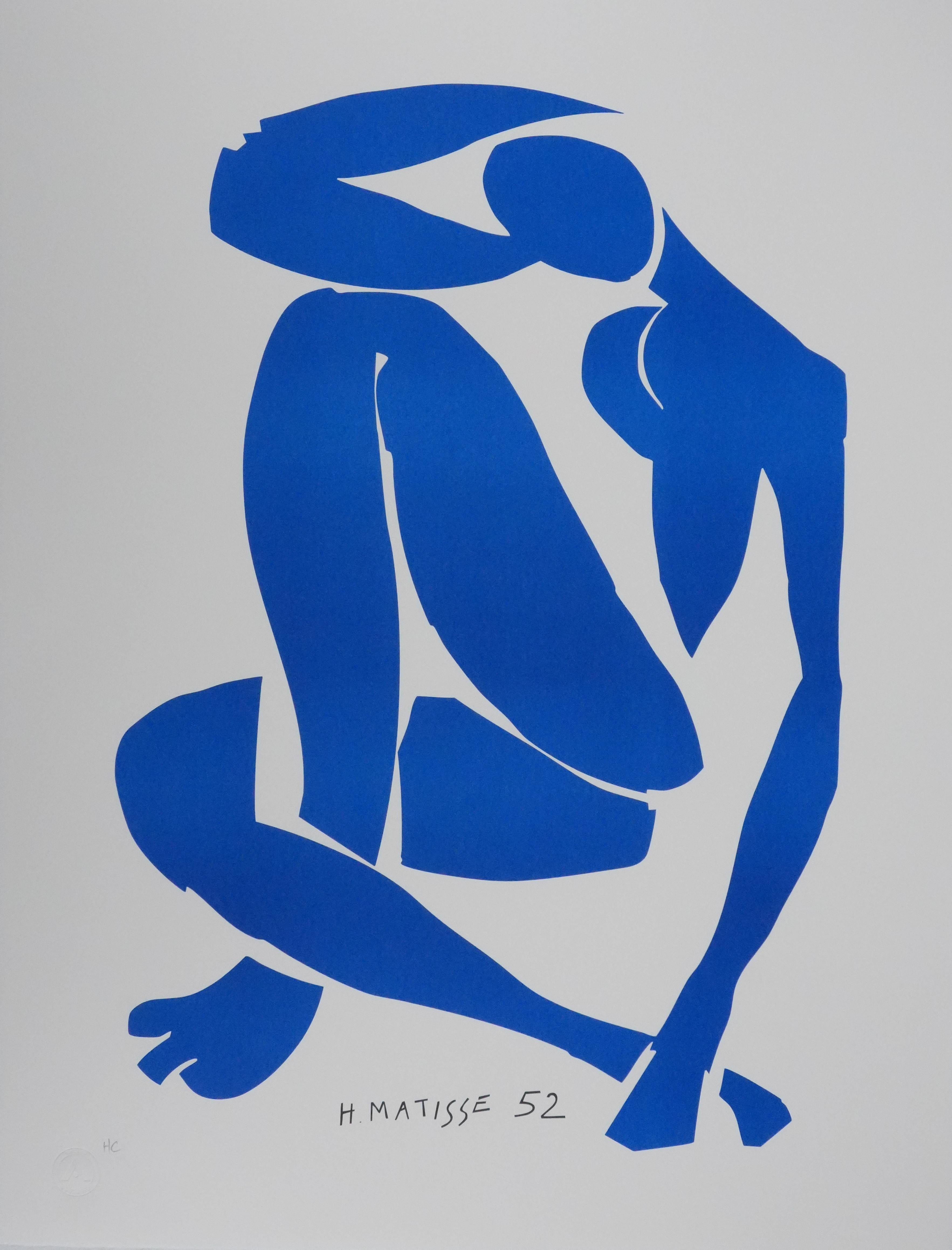 Blue Nude IV - Signed Lithograph