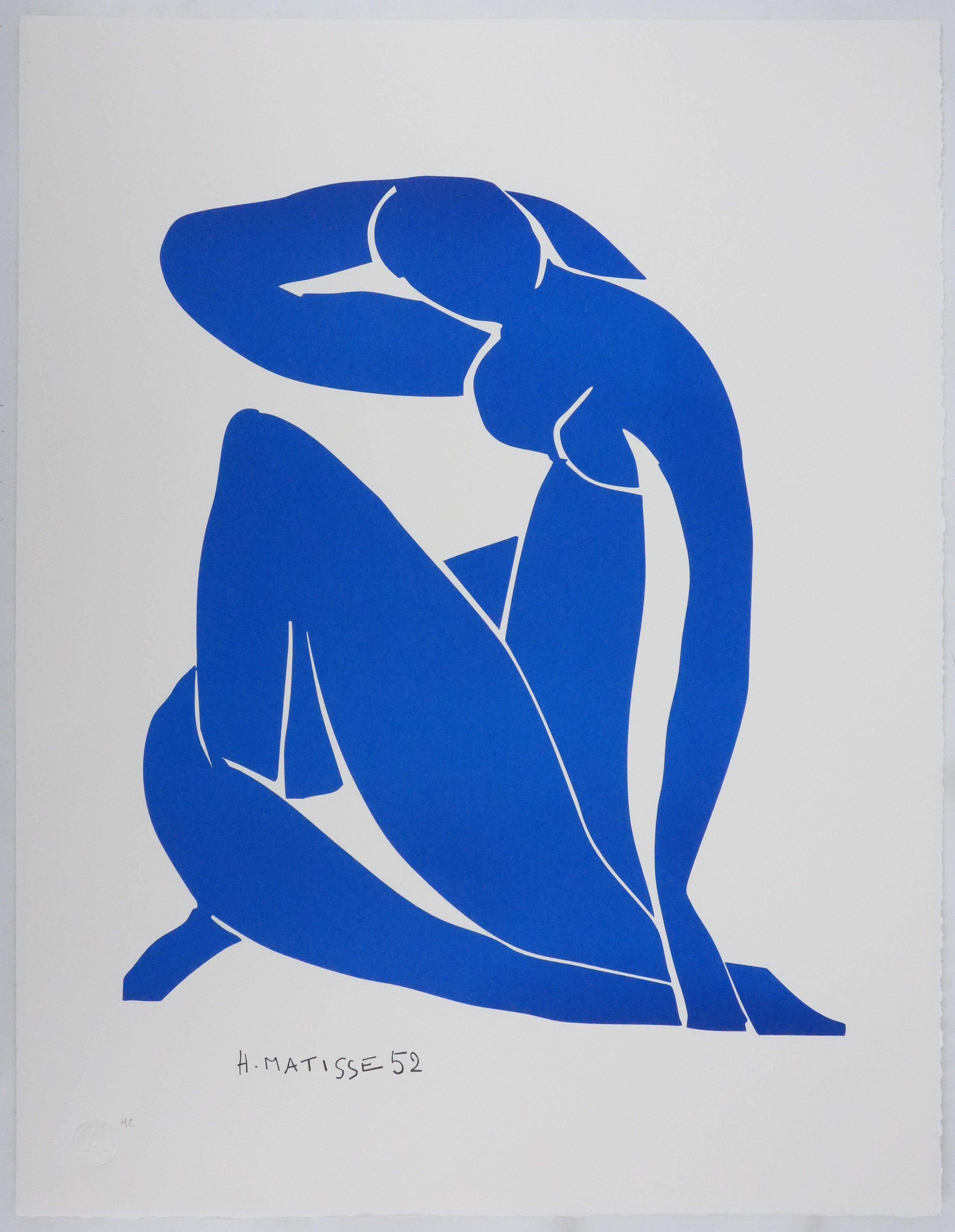 Blue Nude V - Signed Lithograph