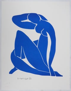 Blue Nude V - Signed Lithograph