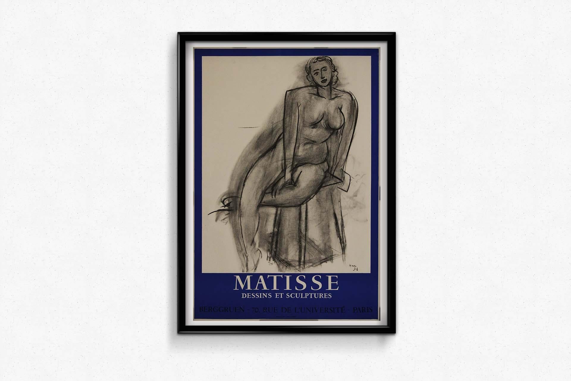 Affiche d'exposition d'Henri Matisse Dessins et Sculptures, circa 1950 en vente 1