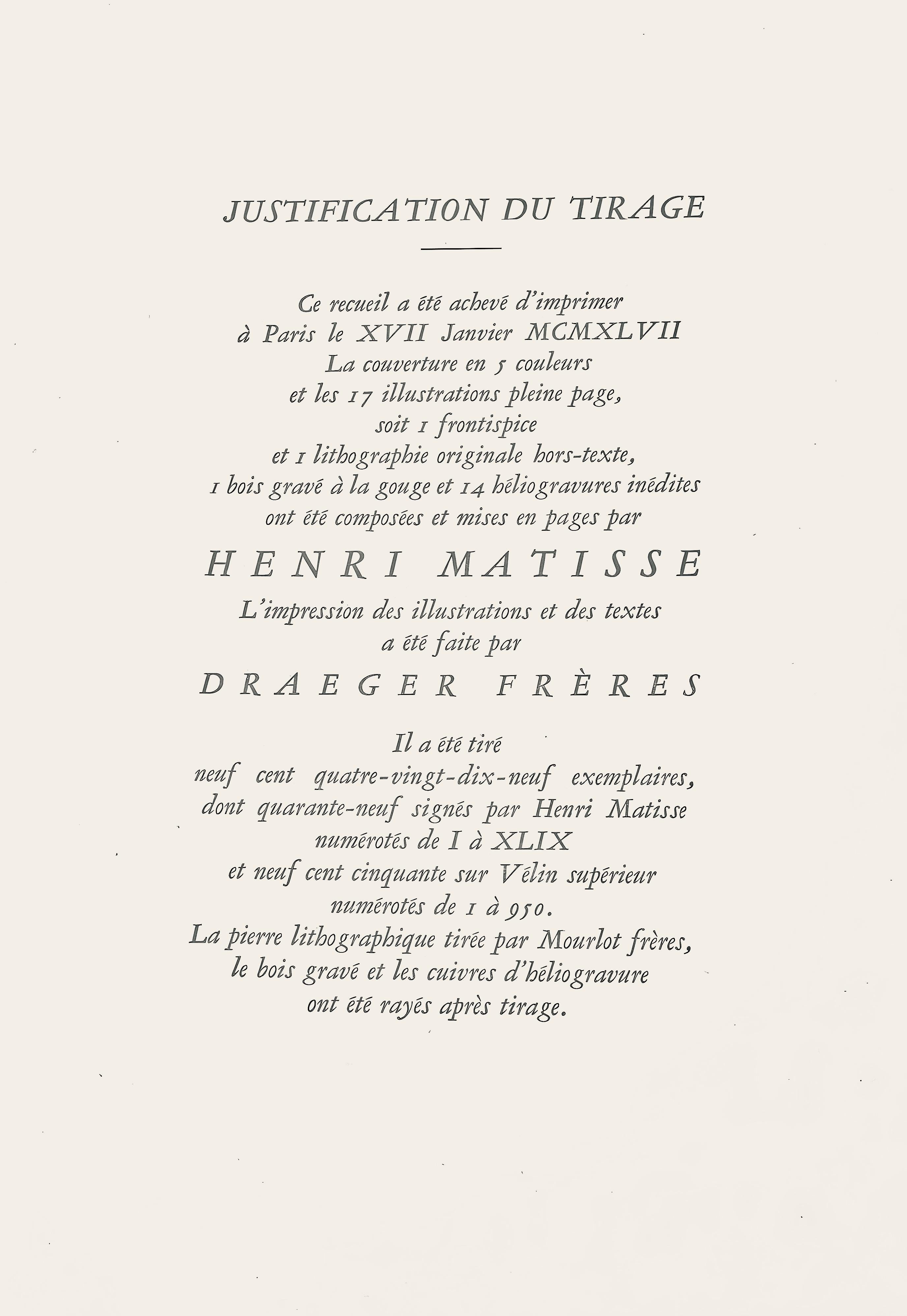 Composition (Duthuit N° 17), Pierre à feu, Les Miroirs profonds, Henri Matisse For Sale 5
