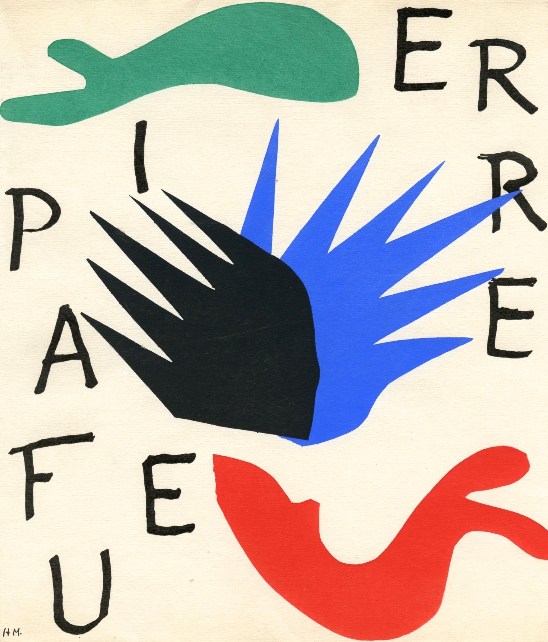 Lithograph in five colors on vélin supérieur paper. Unsigned and unnumbered, as issued. Good condition. Published by Maeght, éditeur, Paris; printed by Mourlot Frères, Paris, January 17, 1947. Notes: From the volume, Pierre à feu, Les Miroirs