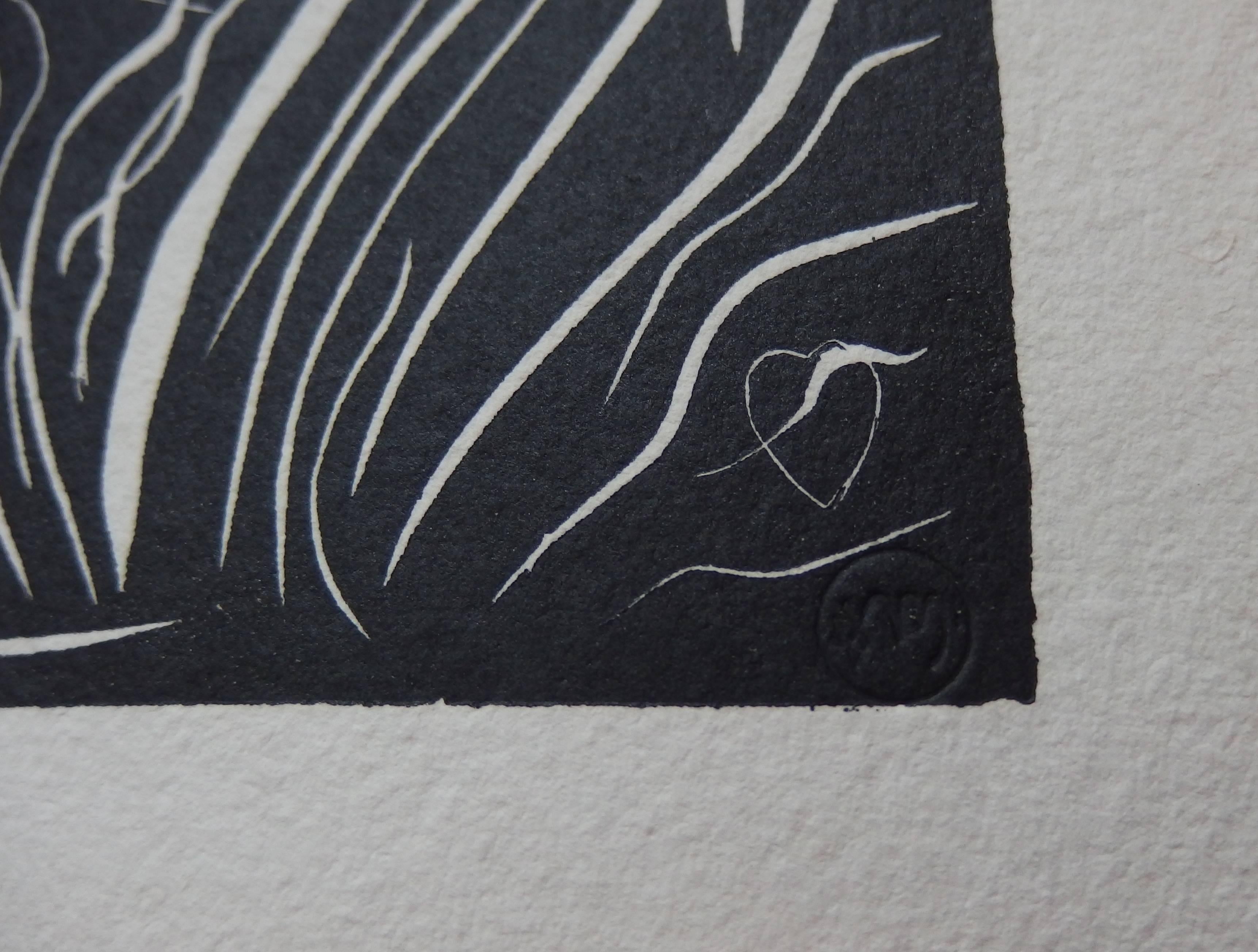 Dancer - Original linocut - Signed with the artist blind stamp - 1943 - Print by Henri Matisse