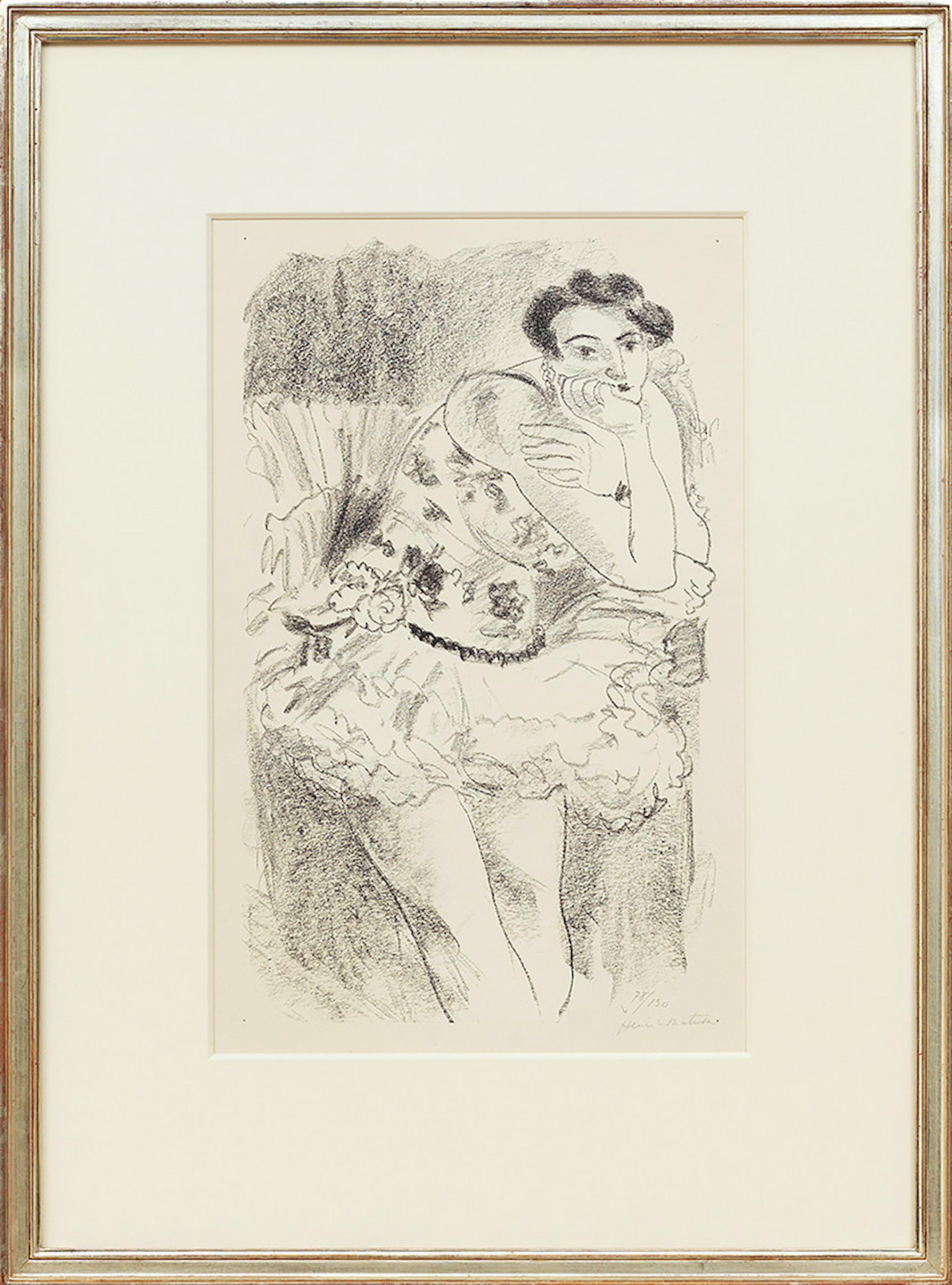 Henri Matisse Figurative Print - Danseuse à mi-jambes, Main au Menton (Pl. de l'album Dix danseuses)