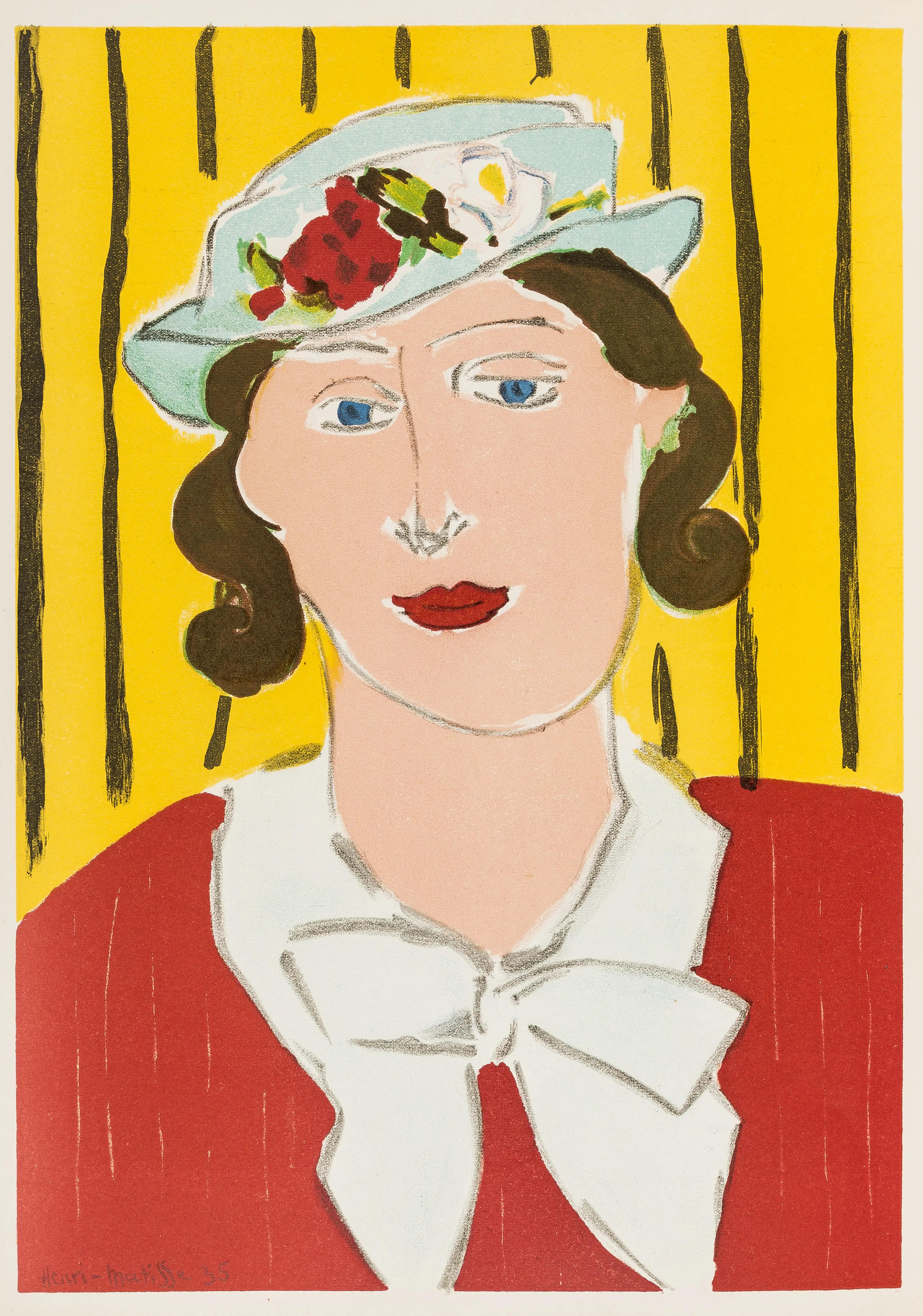 Femme au Chapeau, Verve: Revue Artistique et Littéraire - Beige Figurative Print by Henri Matisse