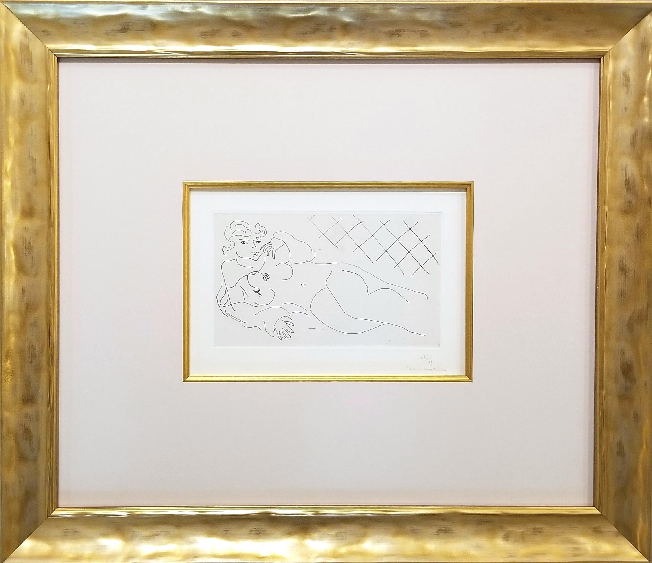Figure Allongée devant un Carrelage (Figure Lying in front of a Tiled Floor) - Modern Print by Henri Matisse