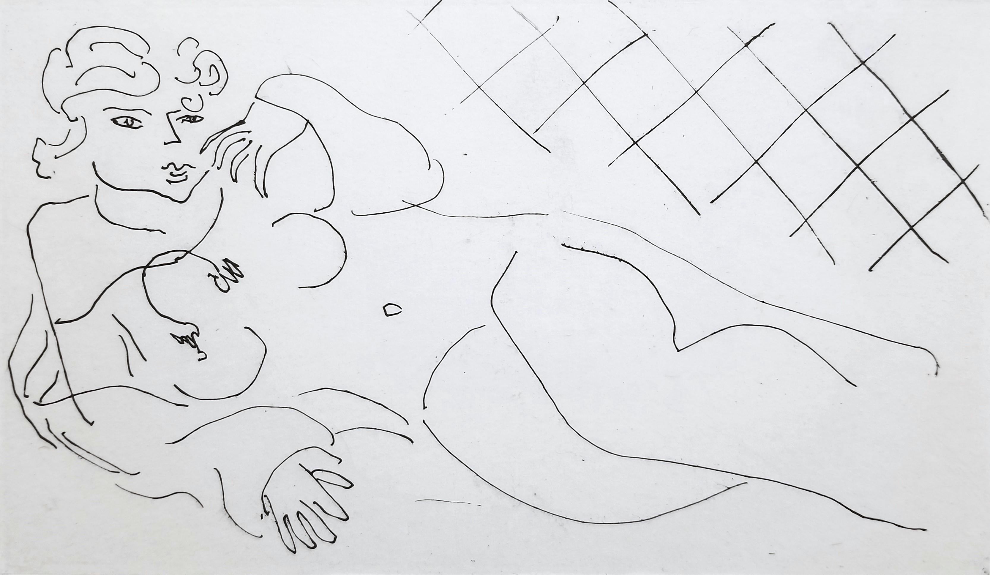 Henri Matisse Nude Print - Figure Allongée devant un Carrelage (Figure Lying in front of a Tiled Floor)