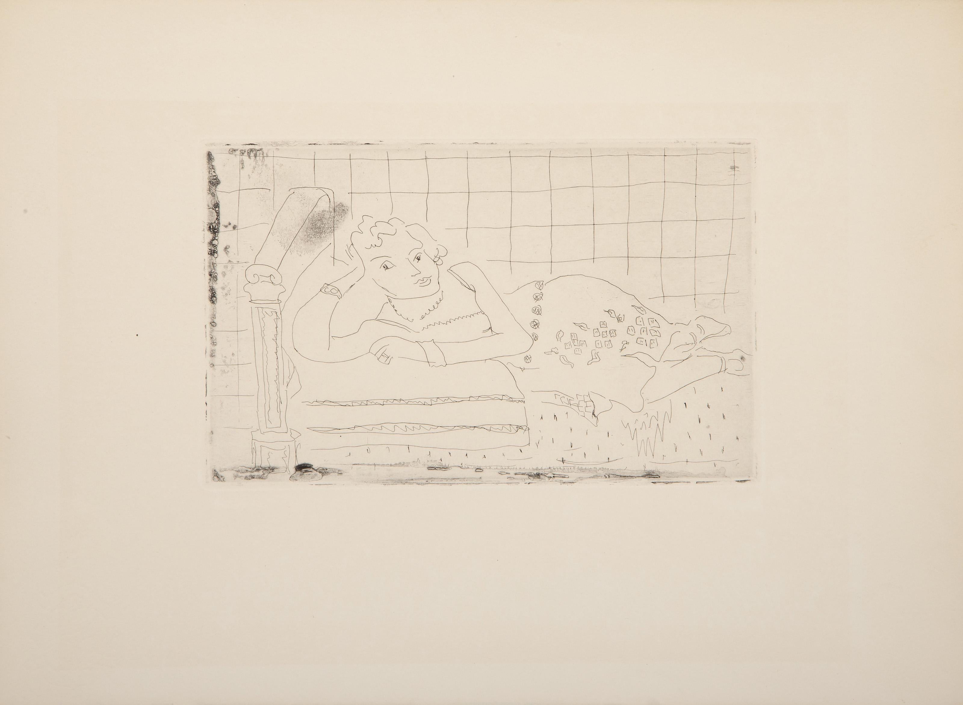 Figure Allongee sur un lit d'acajou, Etching by Henri Matisse For Sale 2