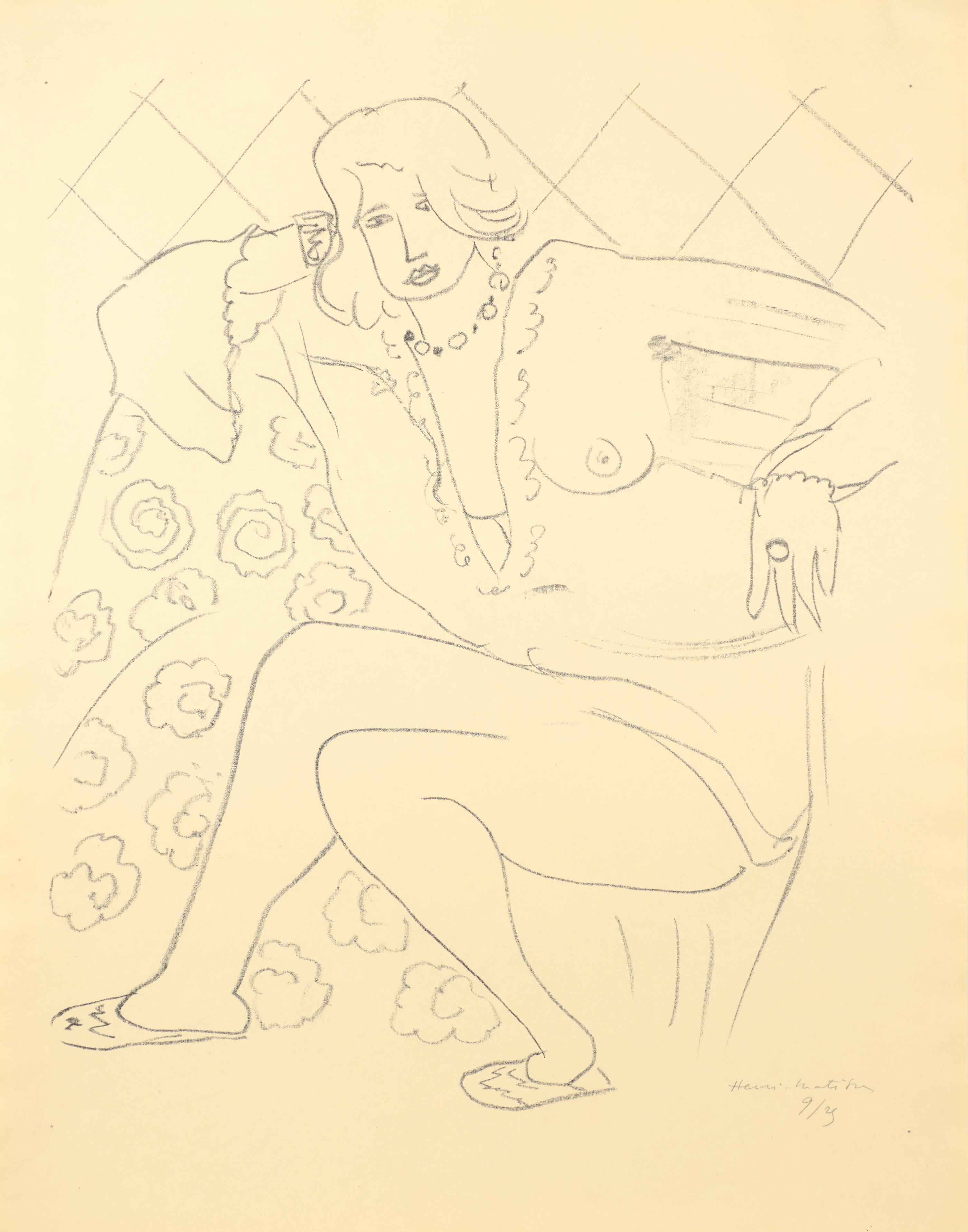 Figurative Print Henri Matisse - Assise figurative, chemisier transparent