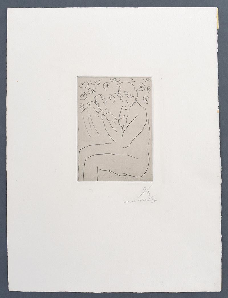 Reading Figure - Gravure - Fauvisme - Art français - Print de Henri Matisse