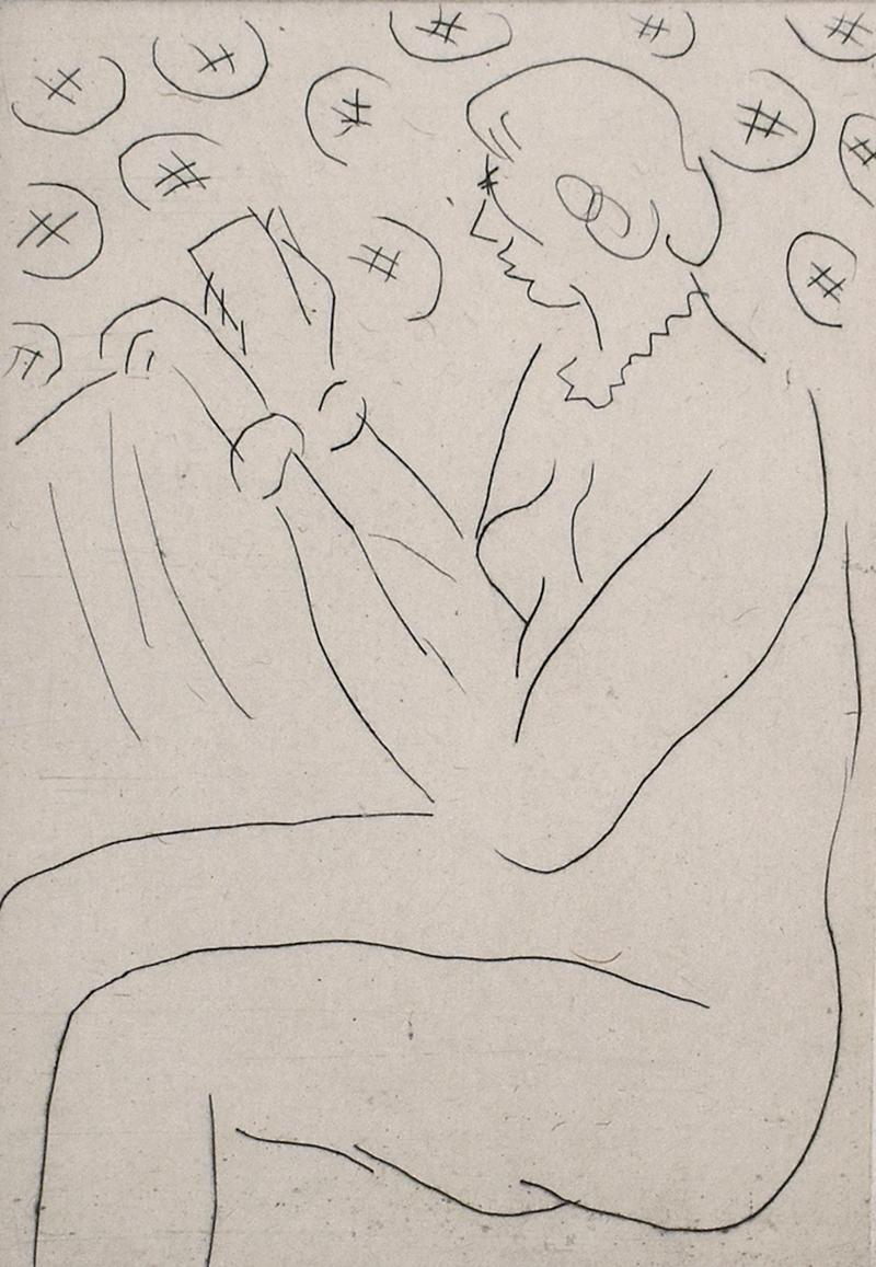 Henri Matisse Figurative Print - Figure Reading - Etching - Fauvism - French Art