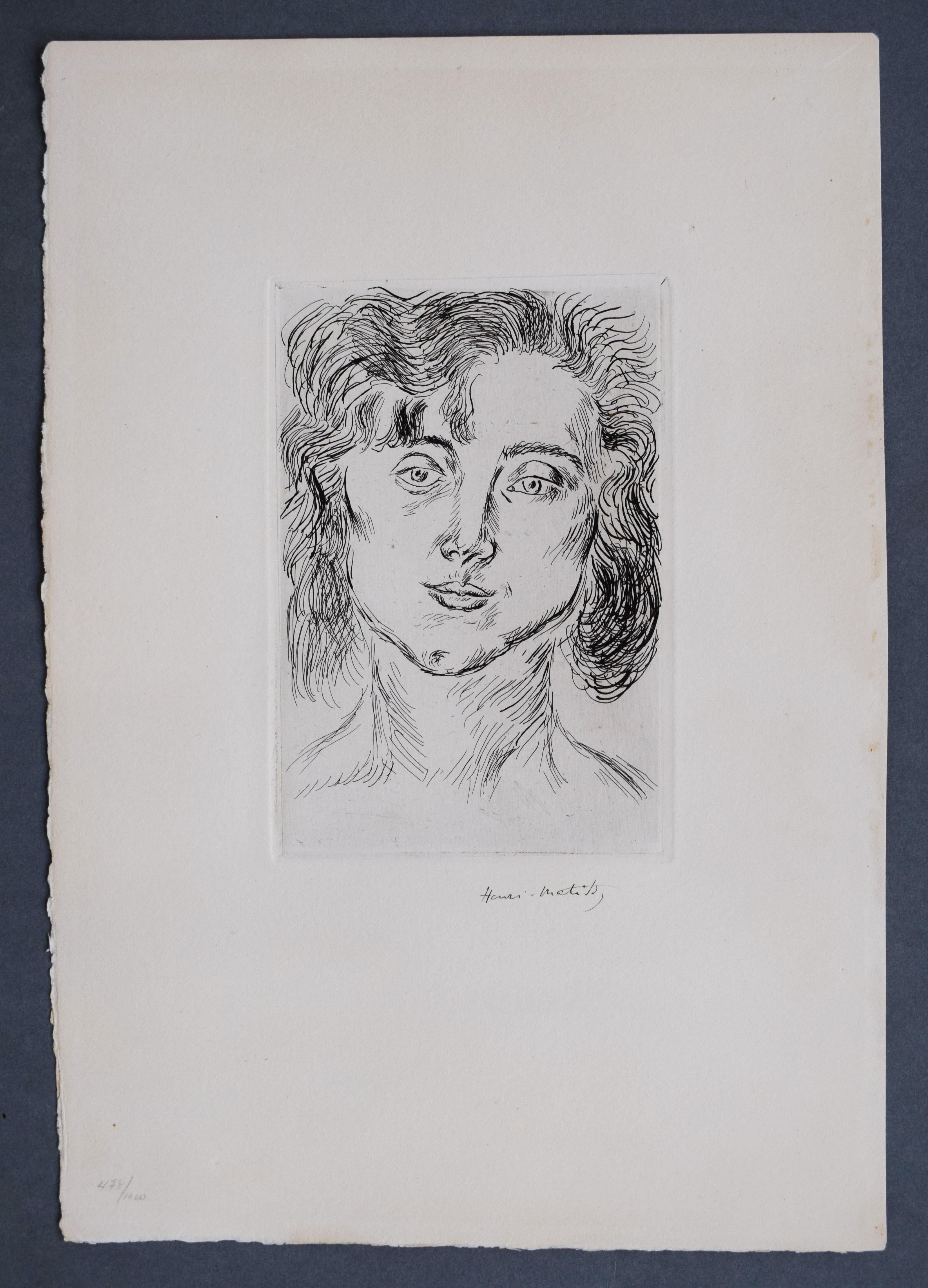 Frontispiece, from: Fifty Drawings - French Impressionism Portrait - Print by Henri Matisse