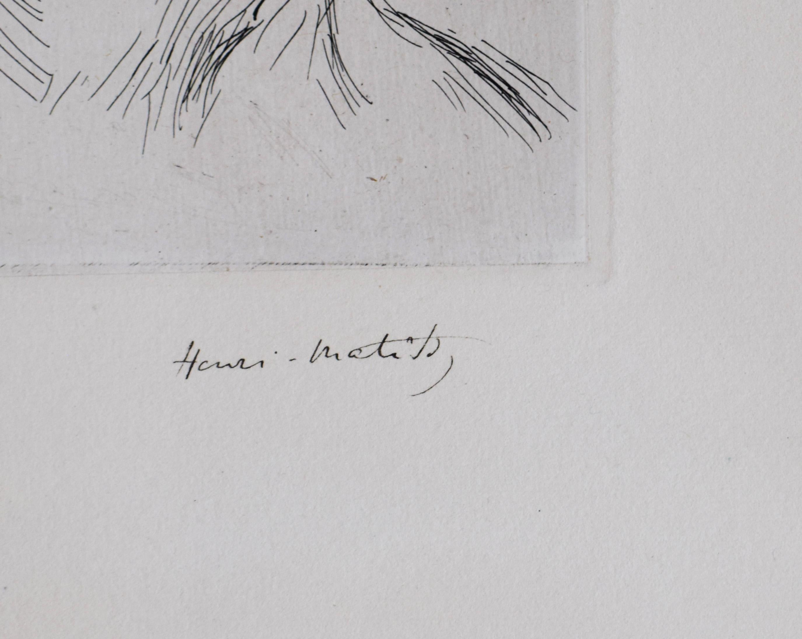 Frontispiece, von: Fifty Drawings - Französisches Impressionismus-Porträt (Grau), Portrait Print, von Henri Matisse