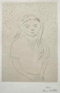 "Grande Irène Vignier" Signed Etching, State Proof, Young Girl, Duthuit 19