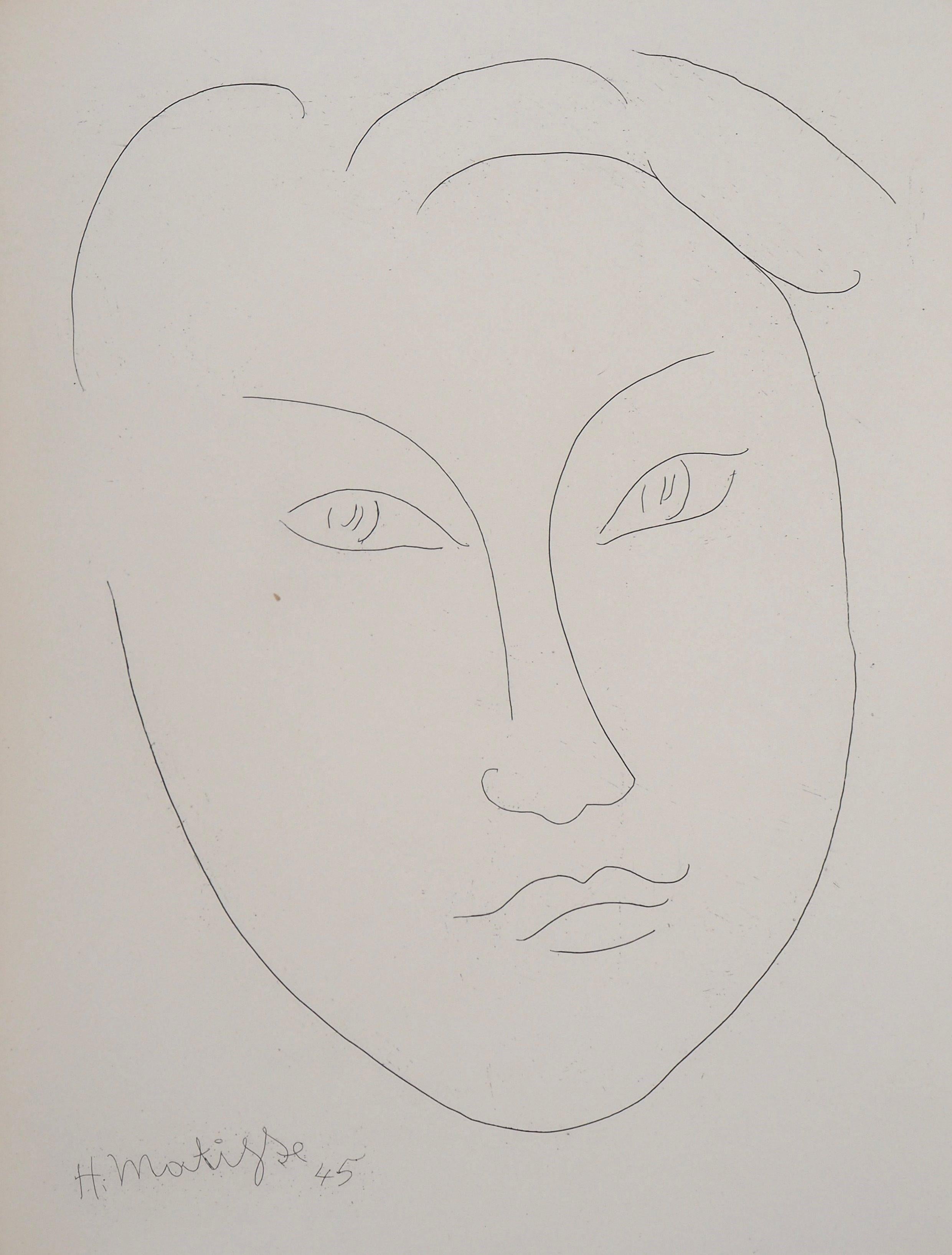 Head of a Young Boy - Original Etching, 1946